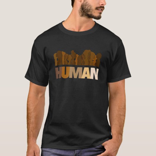 我々は全て人間メラニン黒プライドアフリカのアメリ Tシャツ (正面)