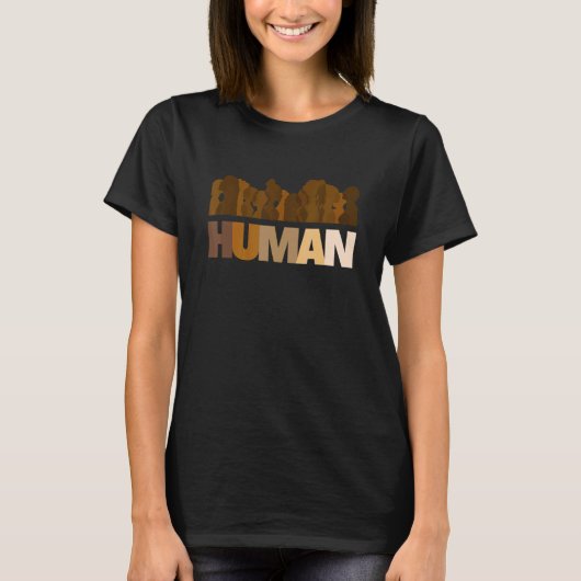 我々は全て人間メラニン黒プライドアフリカのアメリ Tシャツ (正面)