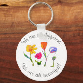 我々は全て美し違うい多様性フローラ キーホルダー (正面)