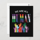 我々は全員人間の手カラフルはがき ポストカード (正面/裏面)