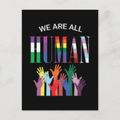 我々は全員人間の手カラフルはがき ポストカード (正面)