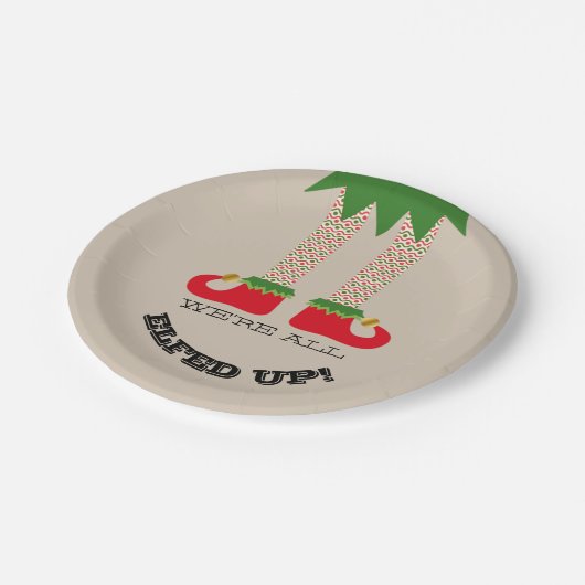 我々は全員興奮している!クリスマスおもしろいホリデーパーティー ペーパープレート (アングル)
