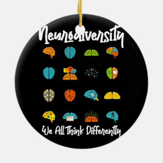 我々は全考えく異なる神経多様性シャツアウティ セラミックオーナメント (裏面)