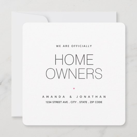 我々は公式に住宅所有者のモダン発表だ 案内状 (正面)