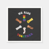 我々は共に立つ |ポープリント |多様性 | Unity スタンダードカクテルナプキン (正面)