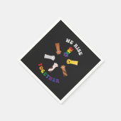 我々は共に立つ |ポープリント |多様性 | Unity スタンダードカクテルナプキン (角)