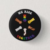 我々は共に立つ |ポープリント |多様性 | Unity 缶バッジ (正面)