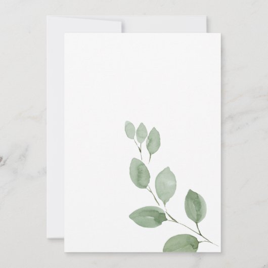 我々は再びグリーンデライトユーカリ誓い更新をする 招待状 (裏面)