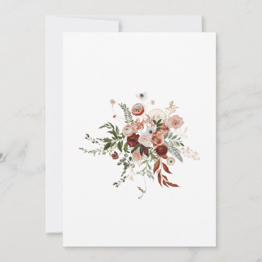 我々は再び金ゴールド素朴フローラの誓い更新を行う 招待状 (裏面)