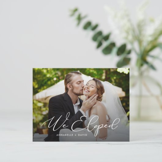 我々は写真エレガントを飛び結婚出した ポストカード (スタンド正面)