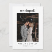 我々は写真エレガント白黒結婚の 案内状 (正面)