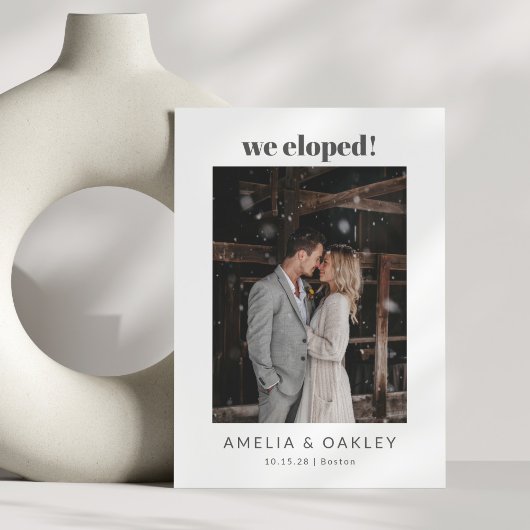 我々は写真エレガント白黒結婚の 案内状