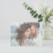 我々は写真婚約した婚約パーティモダン招待状 ポストカード (スタンド正面)