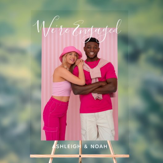 我々は写真婚約した婚約パーティ アクリルサイン (ニュートラル)