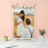 我々は写真婚約した婚約パーティ アクリルサイン (ウェディング)