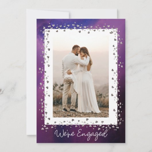 我々は写真婚約した婚約パーティ 招待状 (正面)