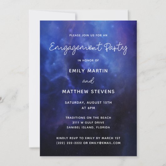 我々は写真婚約した婚約パーティ 招待状 (裏面)