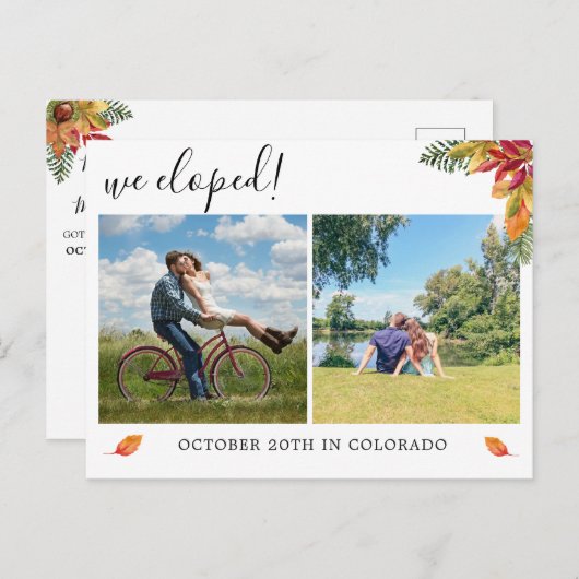 我々は写真数々の発表のオータム葉書を駆け落ちた 案内ポストカード (正面/裏面)