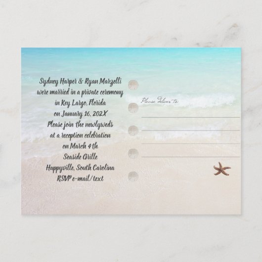 我々は写真結婚した結婚の新婚である ポストカード (裏面)