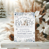 我々は冬のクマの男の赤ちゃんシャワーを待つことができる 招待状