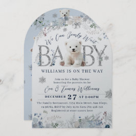 我々は冬のクマの男の赤ちゃんシャワーを待つことができる 招待状