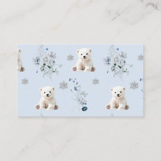 我々は冬のクマ赤ちゃんシャワーおむつを待つことができる エンクロージャーカード (裏面)