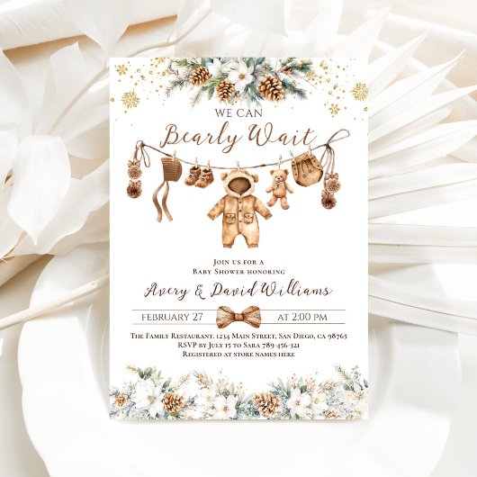 我々は冬の最も遠いライン赤ちゃんシャワーを待つことができる 招待状