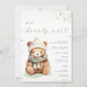 我々は冬の赤ちゃんシャワー招待状を待つ 招待状 (正面)