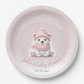 我々は冬の赤ちゃんシャワー紙プレートを待つ ペーパープレート (正面)