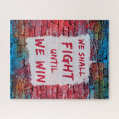 我々は勝つまで戦う!抗議サイン ジグソーパズル (横)