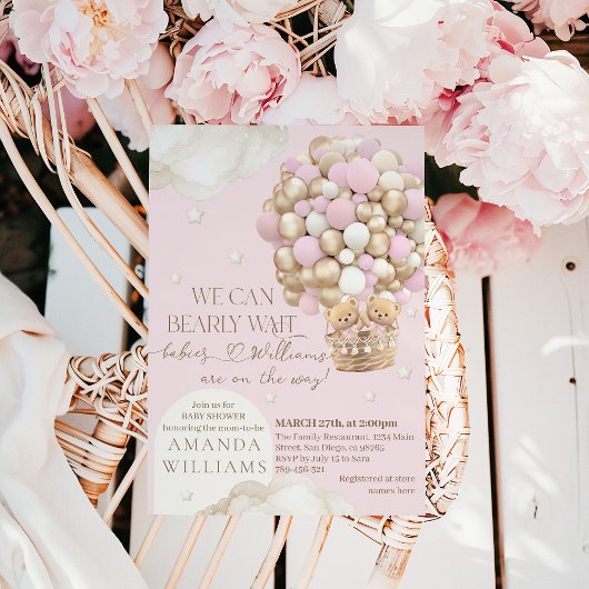 我々は双子の女の子の赤ちゃんシャワーを待つことができる 招待状