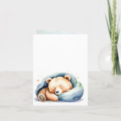 我々は可愛いテディベア赤ちゃんシャワー請求書を待つことができる 招待状 (裏面)