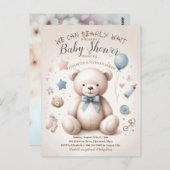 我々は可愛いテディベア赤ちゃんシャワーPos待つことができる ポストカード (正面/裏面)