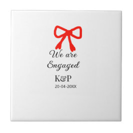 我々は名前婚約した文字の赤い弓のモダン文字を追加 タイル