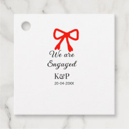 我々は名前婚約した文字の赤い弓のモダン文字を追加 フェイバータグ