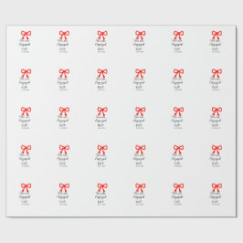 我々は名前婚約した文字の赤い弓のモダン文字を追加 ラッピングペーパー
