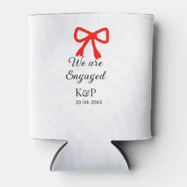 我々は名前婚約した文字の赤い弓のモダン文字を追加 缶クーラー