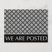 我々は告知を投稿する:ヴィンテージパターン 案内ポストカード (正面)