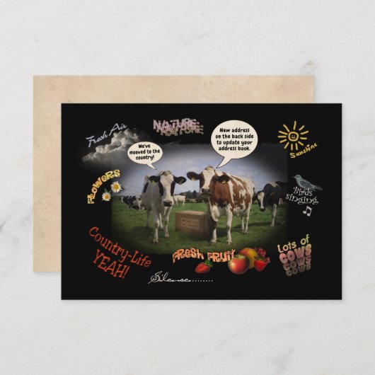 我々は国に移った(カスタム)。 発表 招待状 (正面/裏面)