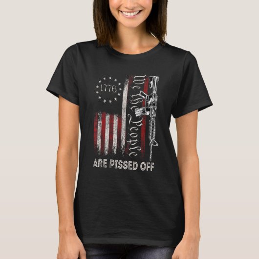 我々は国民は米国アメリカFlヴィンテージで怒っている Tシャツ (正面)
