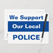 我々は地元の警察の警棒を支持する ポストカード (正面/裏面)