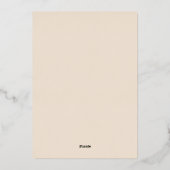 我々は垂直ボホアーチベージュフォト日付を保存する 箔招待状 (裏面)