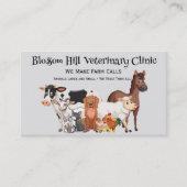 我々は大きな動物の獣医を農場に呼ぶ 名刺 (正面)