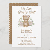 我々は女の子の誕生日パーティーの招待状を待つことができる 招待状 (正面/裏面)