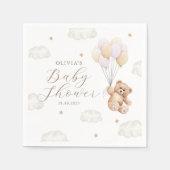 我々は女の子の赤ちゃんシャワーを待つことができる スタンダードカクテルナプキン (正面)