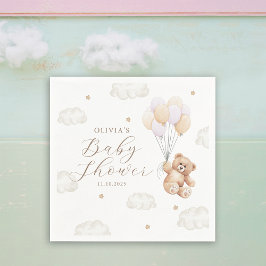 我々は女の子の赤ちゃんシャワーを待つことができる スタンダードカクテルナプキン