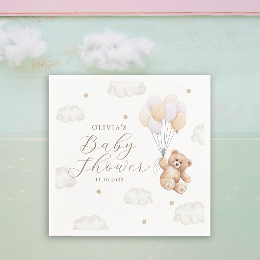 我々は女の子の赤ちゃんシャワーを待つことができる スタンダードカクテルナプキン