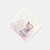 我々は女の子の赤ちゃんシャワーを待つことができる スタンダードカクテルナプキン (角)