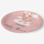 我々は女の子の赤ちゃんシャワーを待つことができる ペーパープレート (アングル)