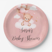 我々は女の子の赤ちゃんシャワーを待つことができる ペーパープレート (正面)